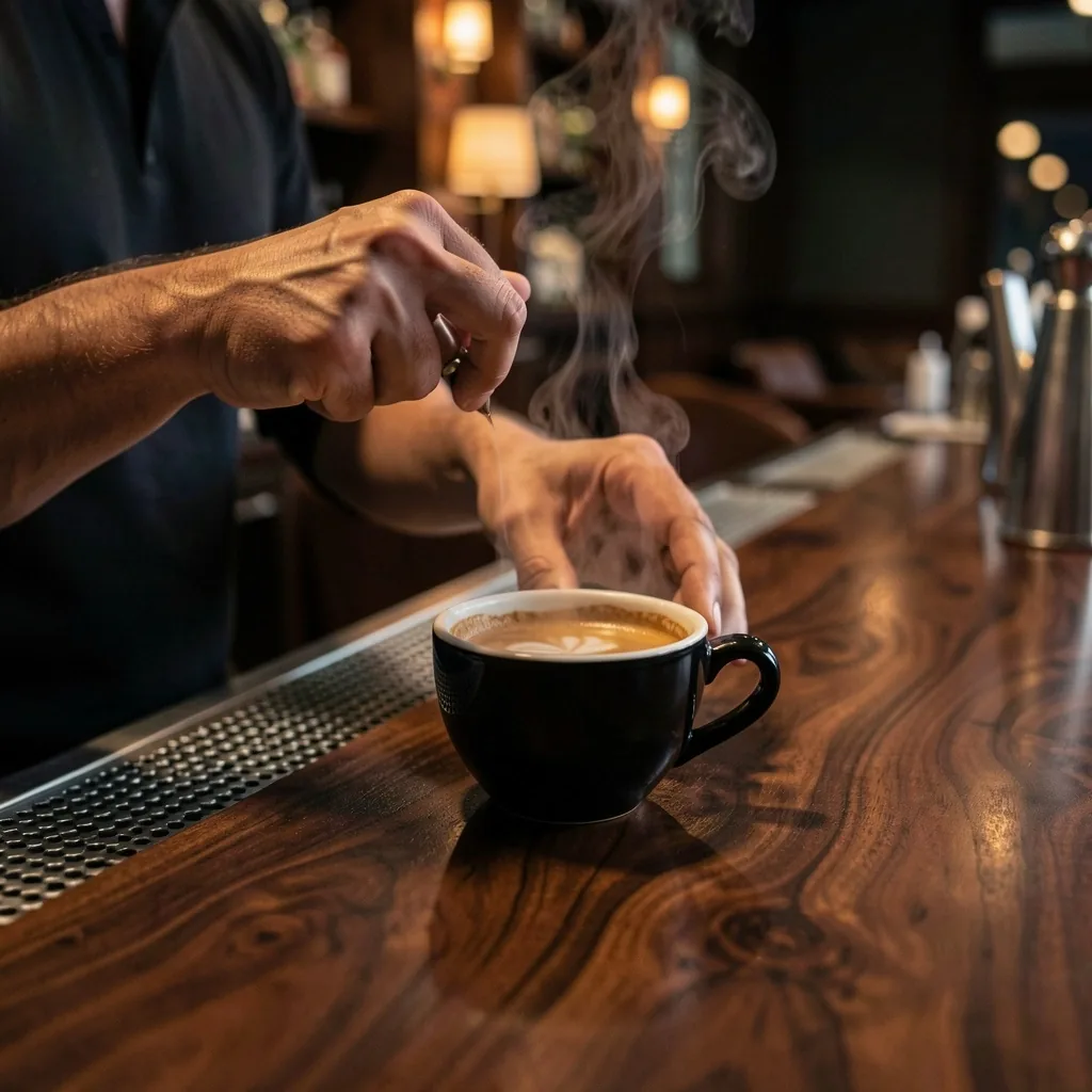 Friss barista kávé készítése